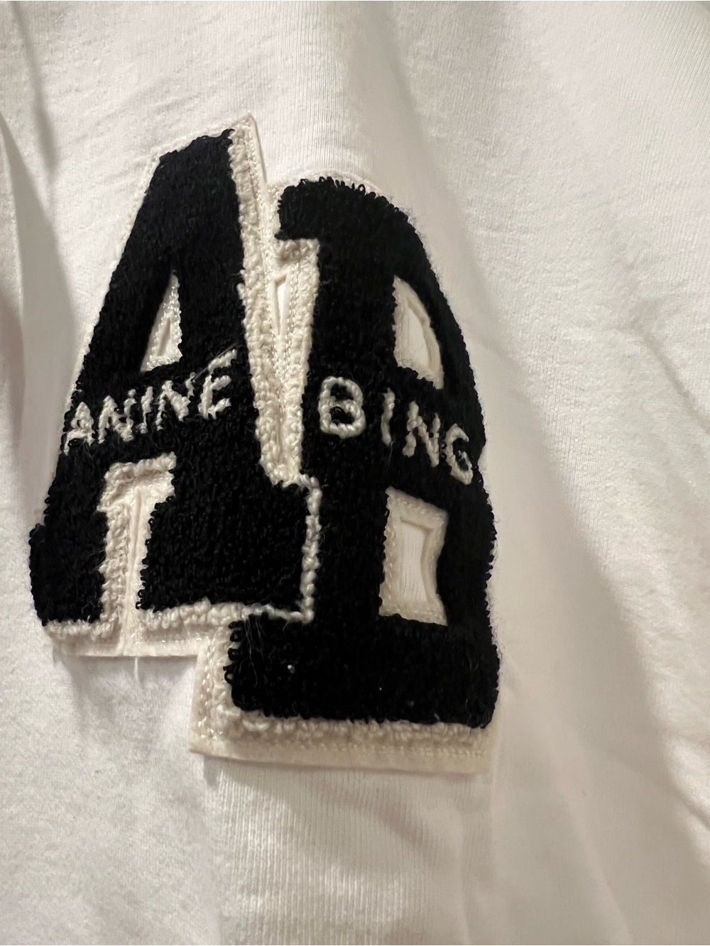 Anine Bing off white miles letterman sweatshirt - Picture 2 of 8
